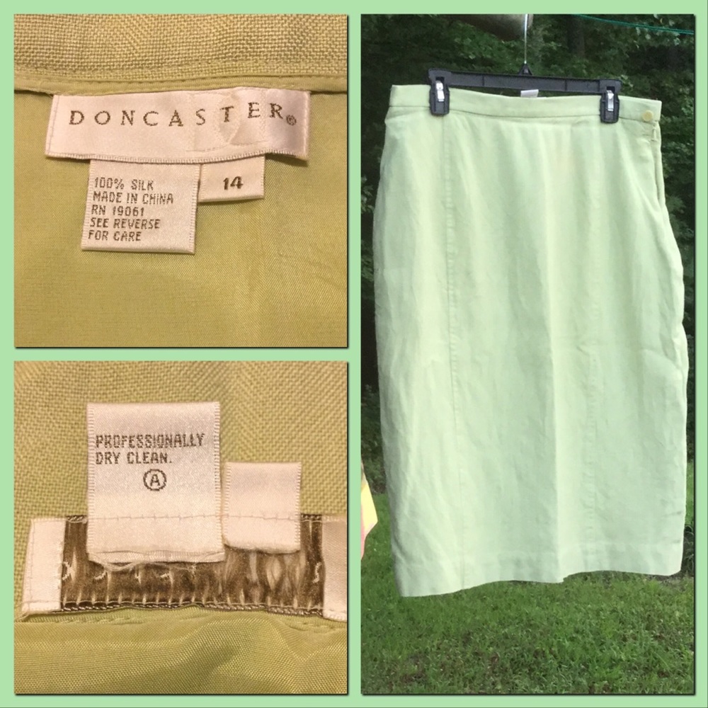 Light sage Linen blend skirt
